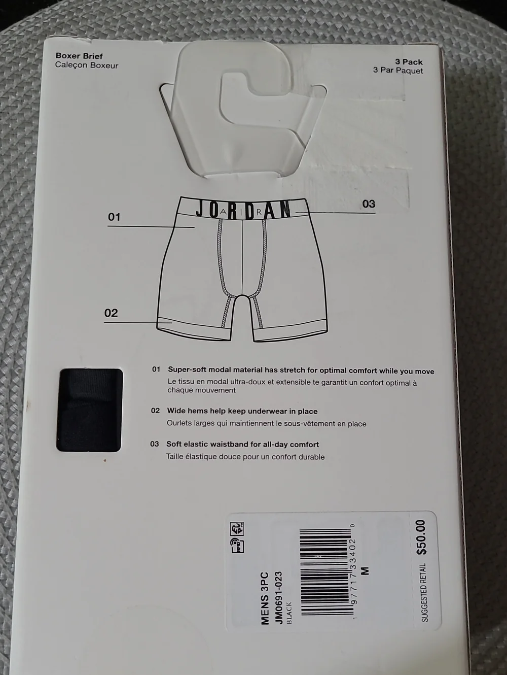 Jordan Flight Modal Men's Boxer Briefs - Black & Gray (3 Pack)